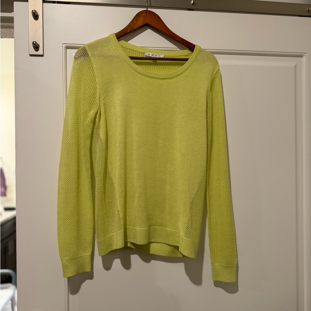 CAbi Women's Vibrant Green Crew Neck Sweater